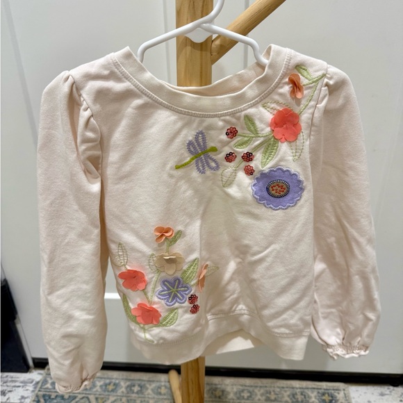 Peek Kids 3D Floral Cream Sweatshirt Size 3T - Picture 1 of 4